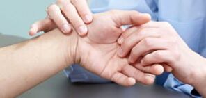 Diagnosis of pain in the finger joints