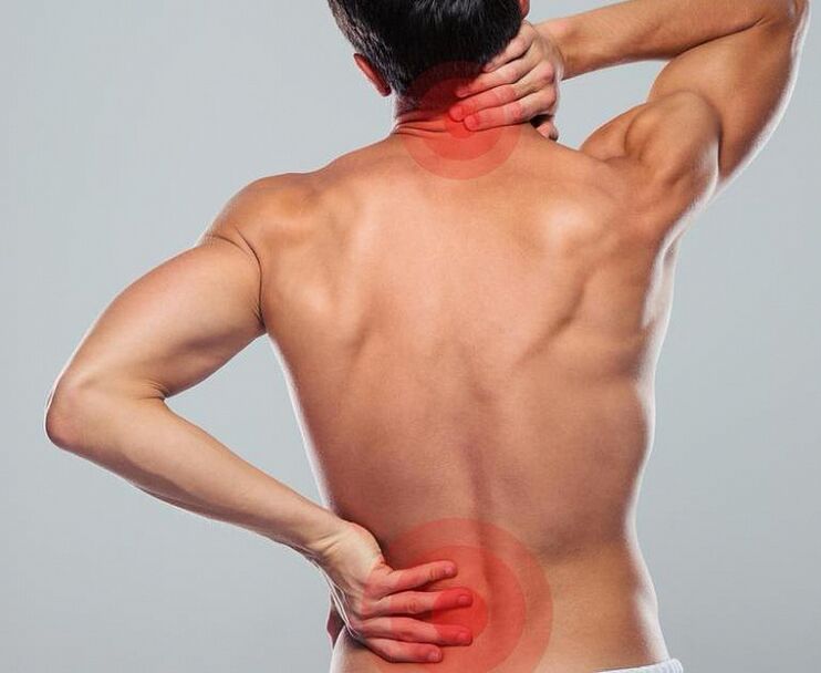 A man has spinal osteochondrosis